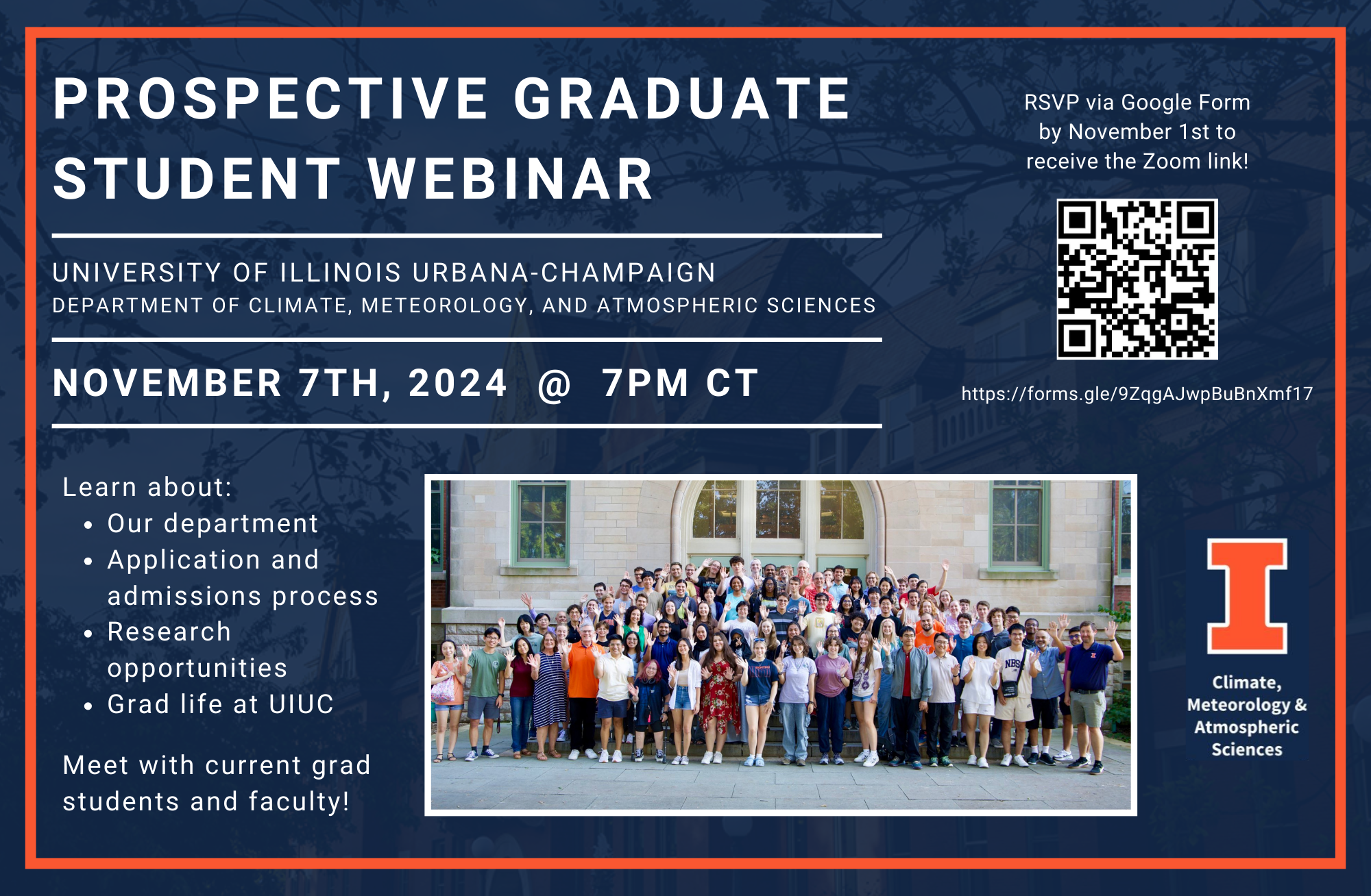 Prospective Graduate Student Webinar Flyer