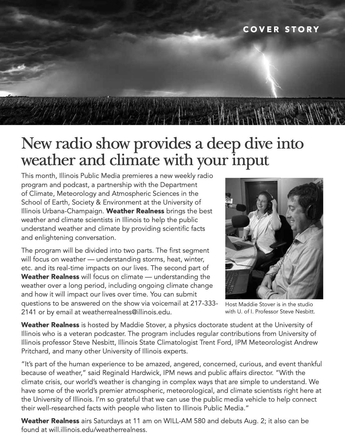 News item from Patterns Magazine about Weather Realness