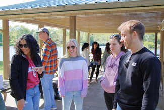 Students hanging our at picnic