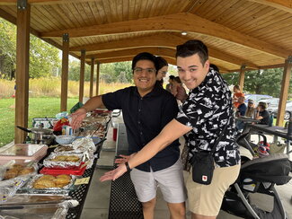 Showing off the food display