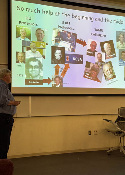 Lou Wicker giving a lecture.